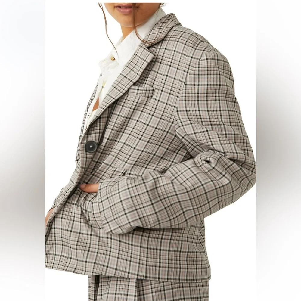NWT Free People Cali Plaid Blazer